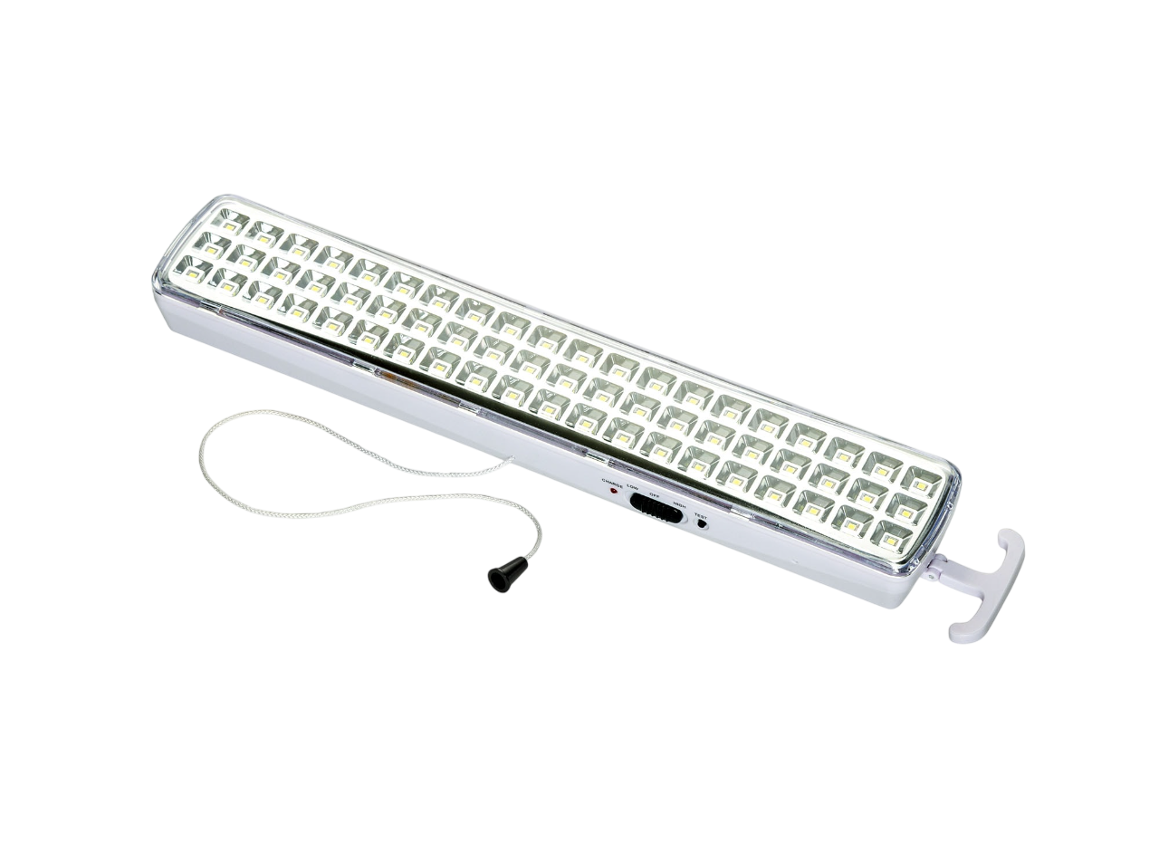 60 Ledli Işıldak, Beyaz, 220V, Şarjlı, İpli, 405Lm