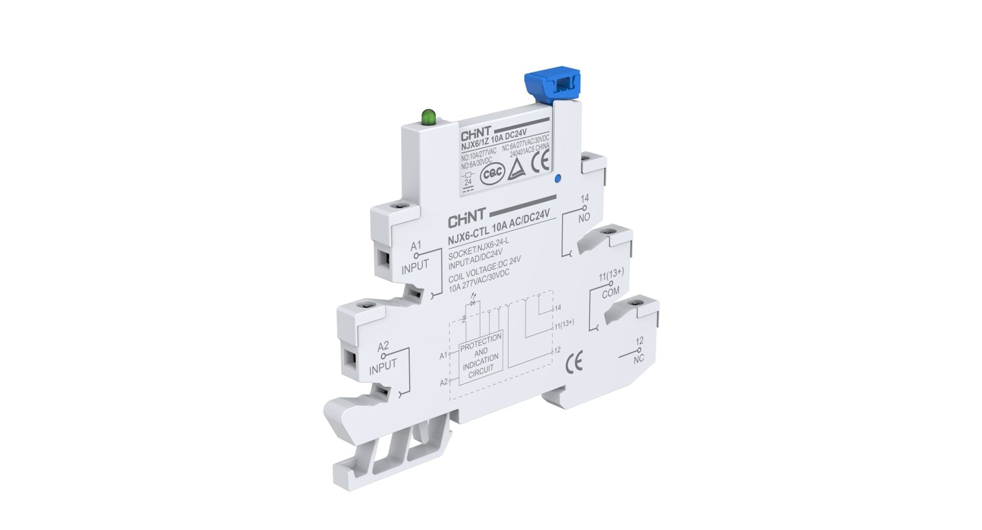 24V DC Slim Röle, 1A/K, 6A, Soket Dahil