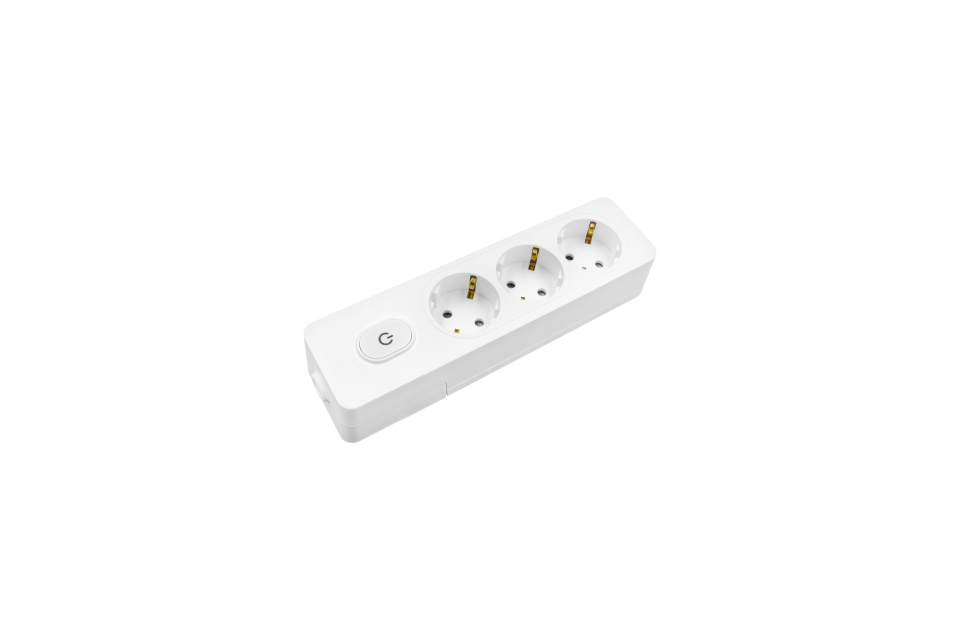 3 lü Priz Kablosuz Anahtarlı, Düğmeli, Klemensli, Beyaz