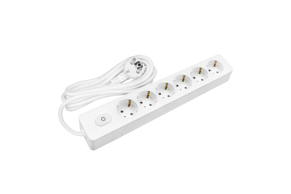 2 Metre Anahtarlı 6 lı Priz, Kablolu, Grup, Seyyar, Topraklı