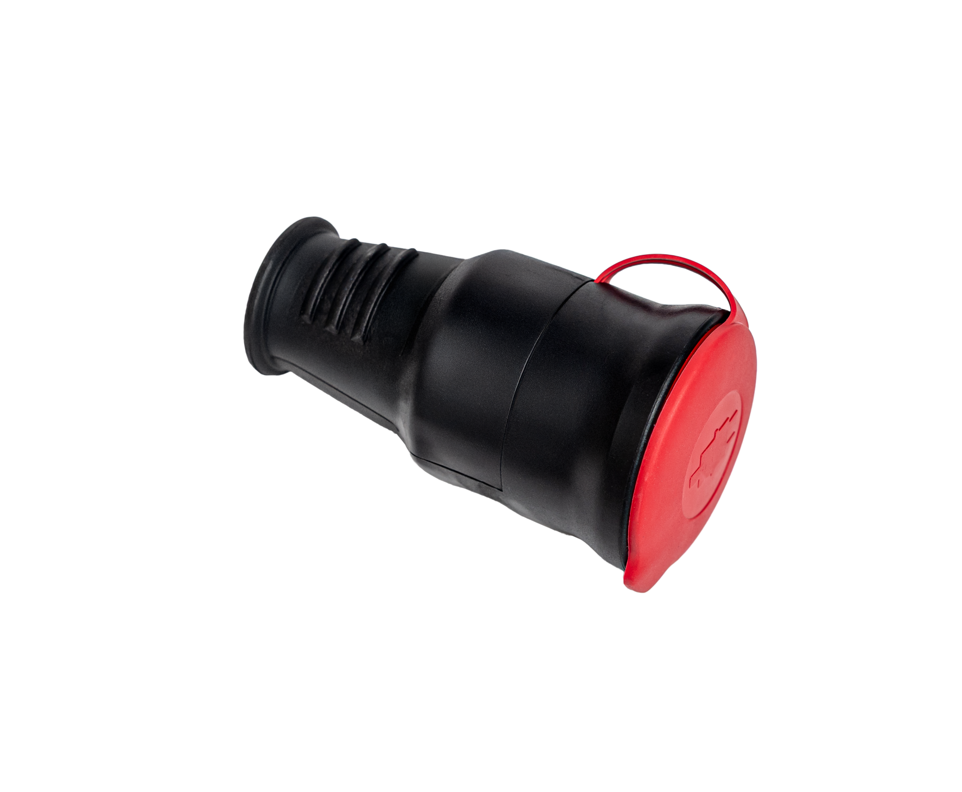 Trifaze Kauçuk Dişi Fiş, 3x25A, IP44, Kapaklı, Siyah/Kırmızı