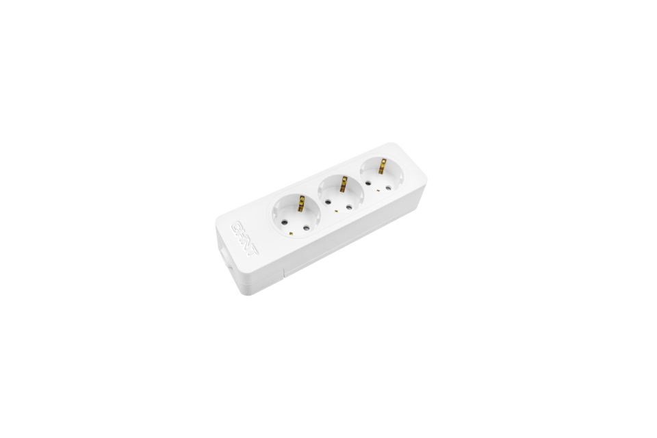 3lü Priz Kablosuz, Klemensli, Topraklı, Beyaz, Çocuk Korumalı