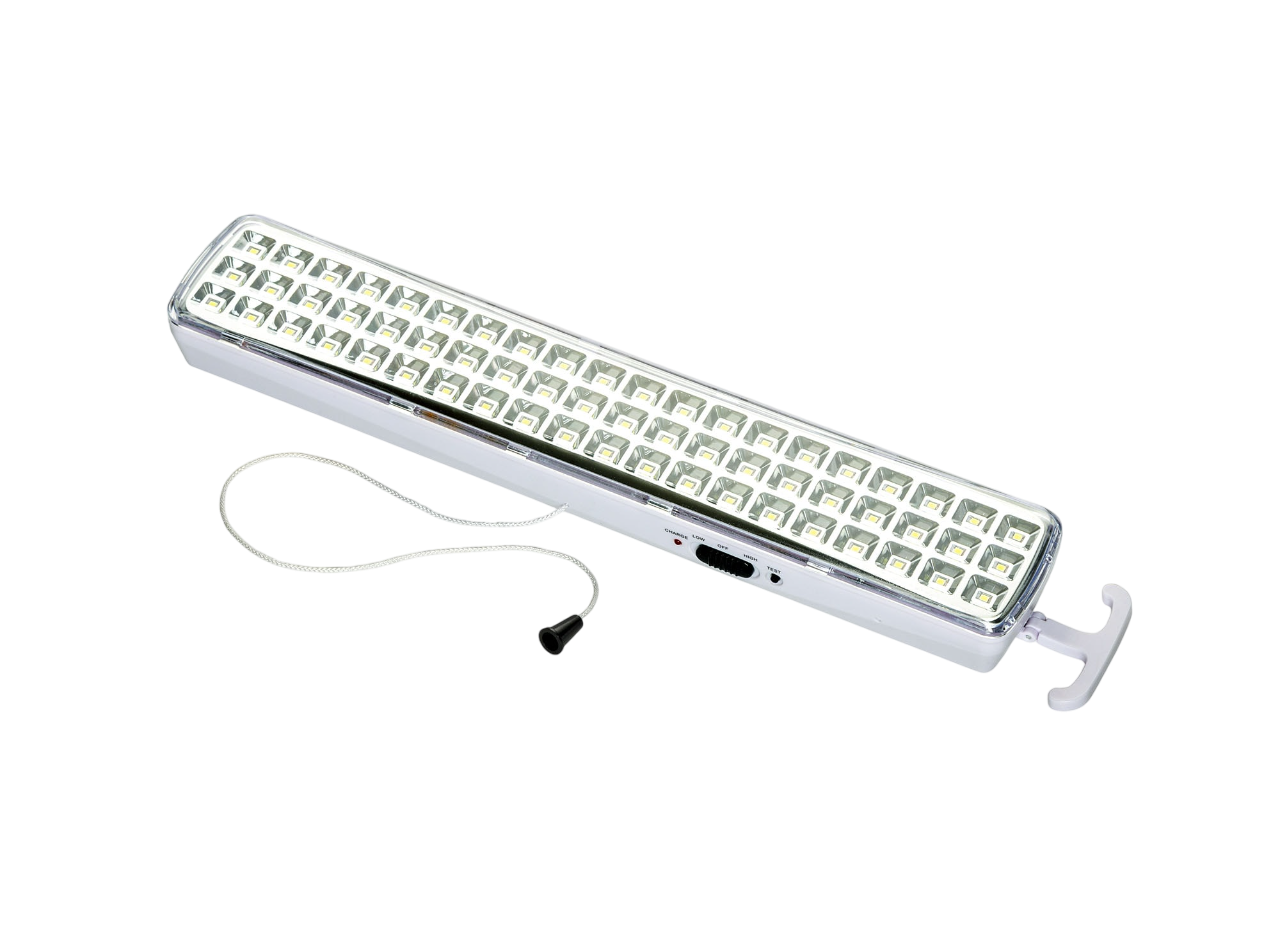 60 Ledli Işıldak, Beyaz, 220V, Şarjlı, İpli, 405Lm