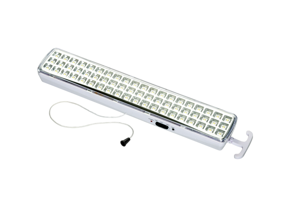 60 Ledli Işıldak, Beyaz, 220V, Şarjlı, İpli, 405Lm