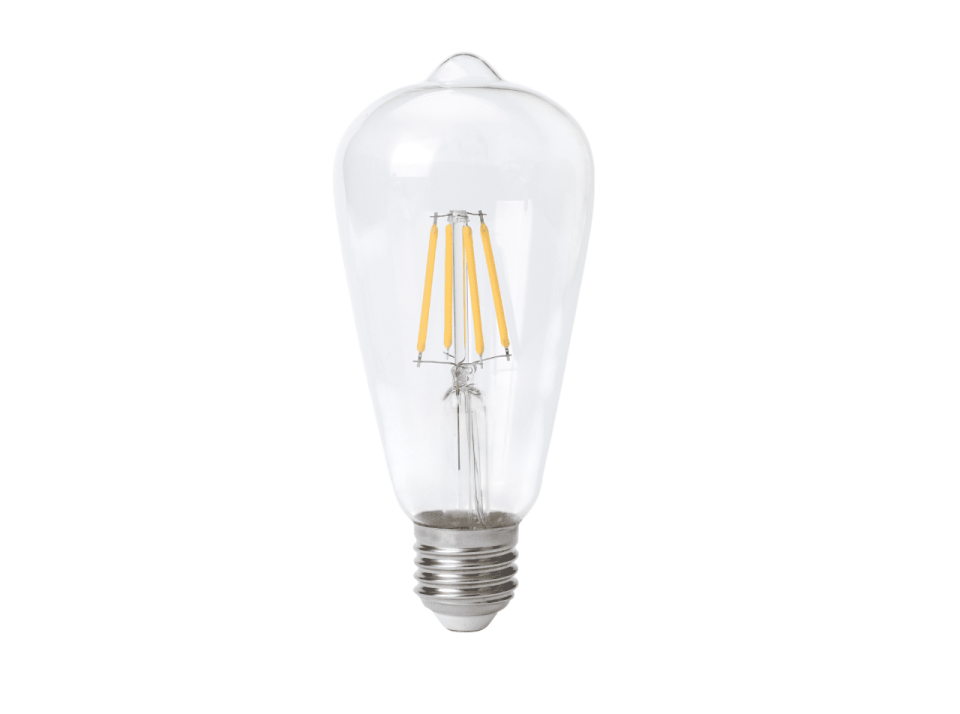 4 Watt Rustik Led Ampul, E27, Beyaz, Kalın Duy, Şeffaf Cam