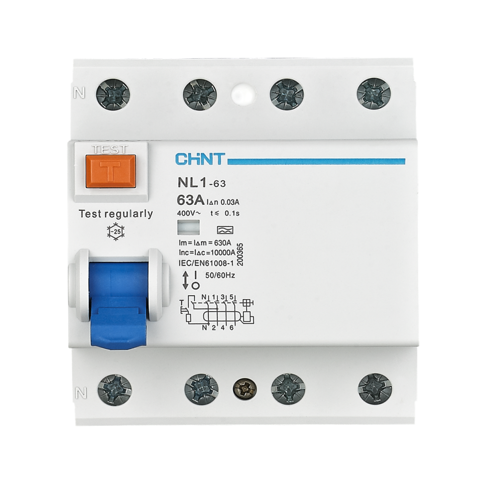 4x63A 30mA Kaçak Akım Rölesi, Trifaze, 200225