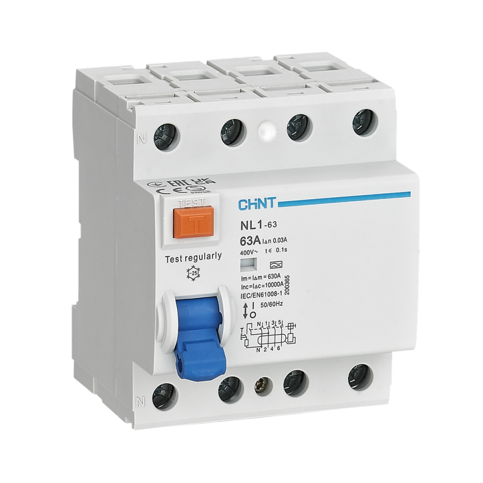 4x63A 30mA Kaçak Akım Rölesi, Trifaze, 200225