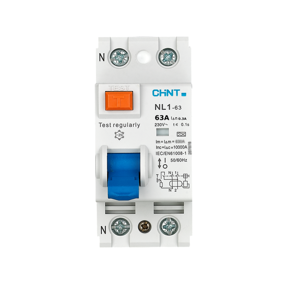 2x63A 300mA Kaçak Akım Rölesi, Monofaze, 2 Kutup, 220V