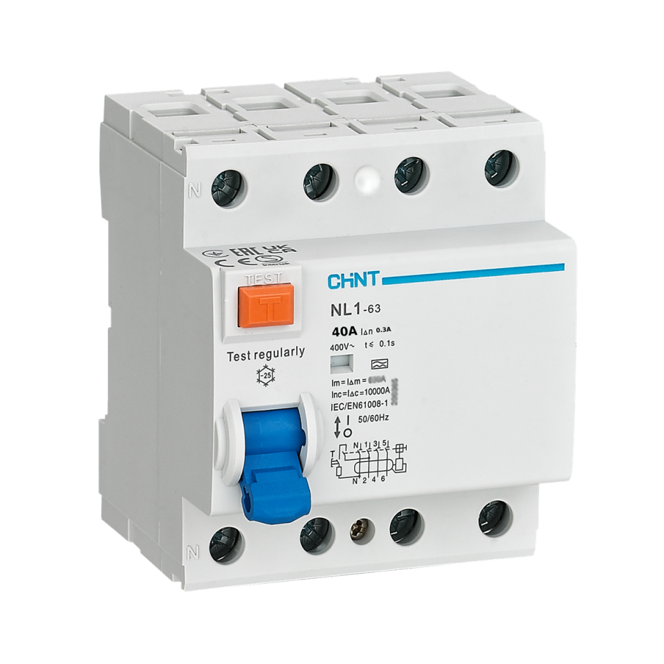 4x40A 300mA Kaçak Akım Rölesi, Trifaze, 4 Kutup, 380V