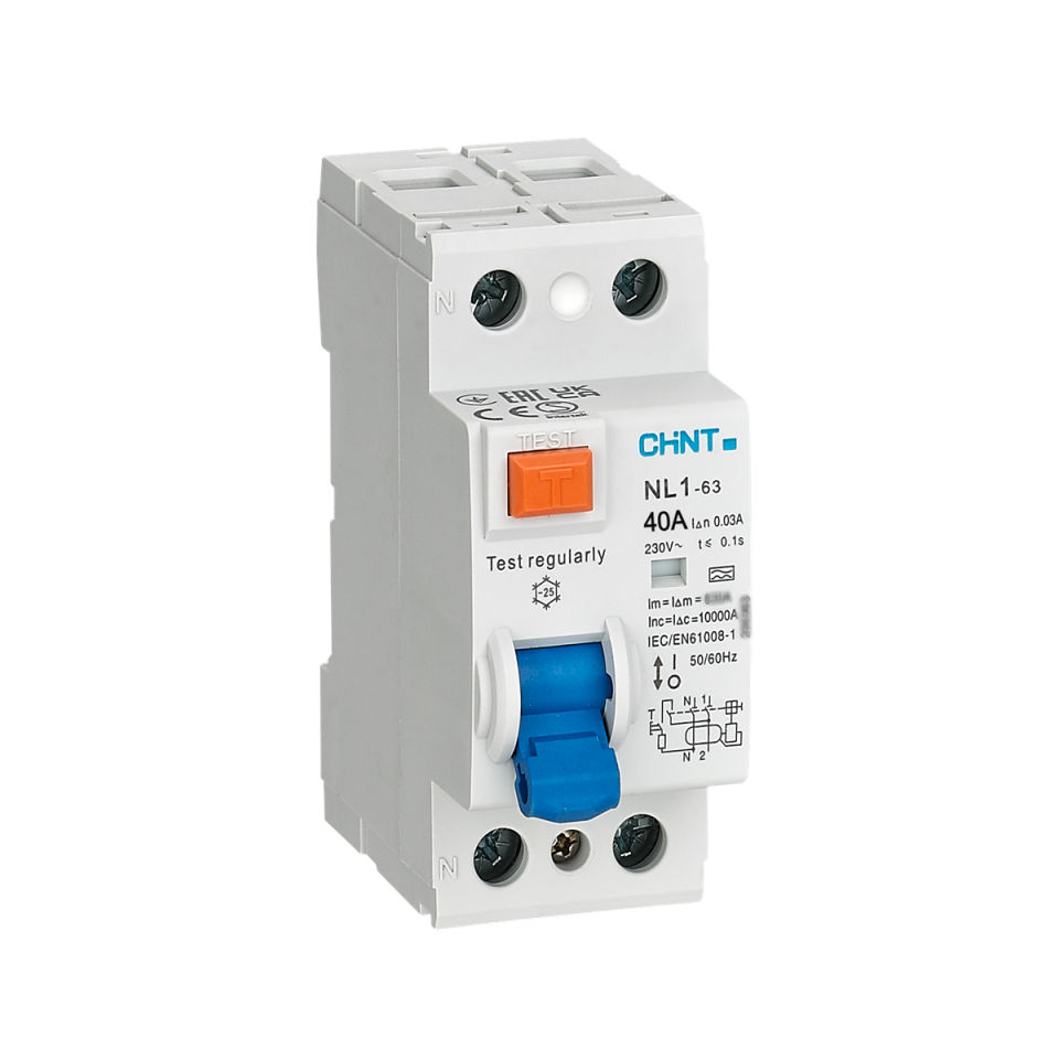 2x40A 30mA Kaçak Akım Rölesi, Monofaze, 2 Kutup, 220V