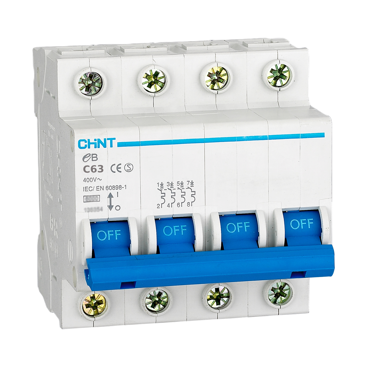 4x63 Amper Sigorta, 4lü Grup, C Tipi, Nötr Kesmeli, 186804