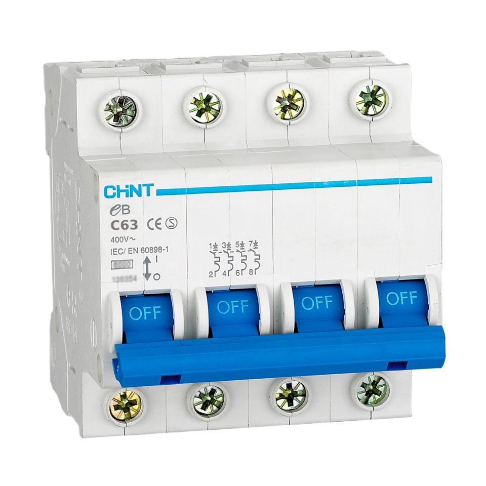 4x63 Amper Sigorta, 4lü Grup, C Tipi, Nötr Kesmeli, 186804