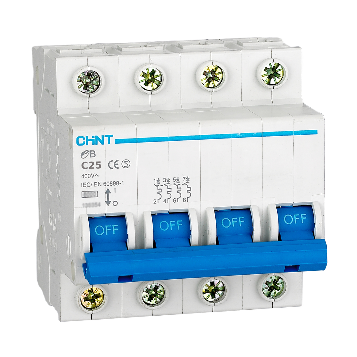 4x25 Amper Sigorta, 4lü Grup, C Tipi, Nötr Kesmeli, 186540