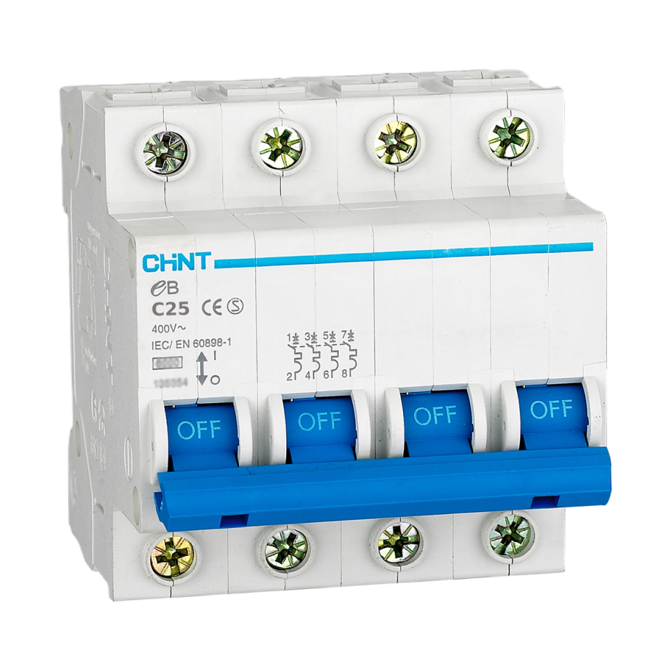 4x25 Amper Sigorta, 4lü Grup, C Tipi, Nötr Kesmeli, 186540