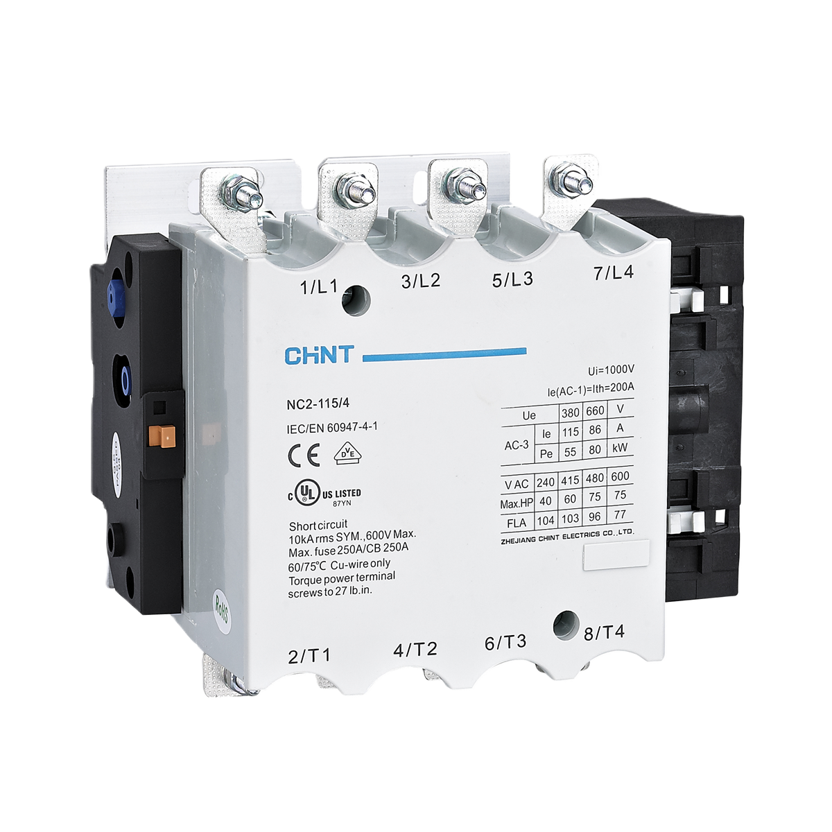 4x200A Kontaktör (AC-1) 671434, NC2-115M4