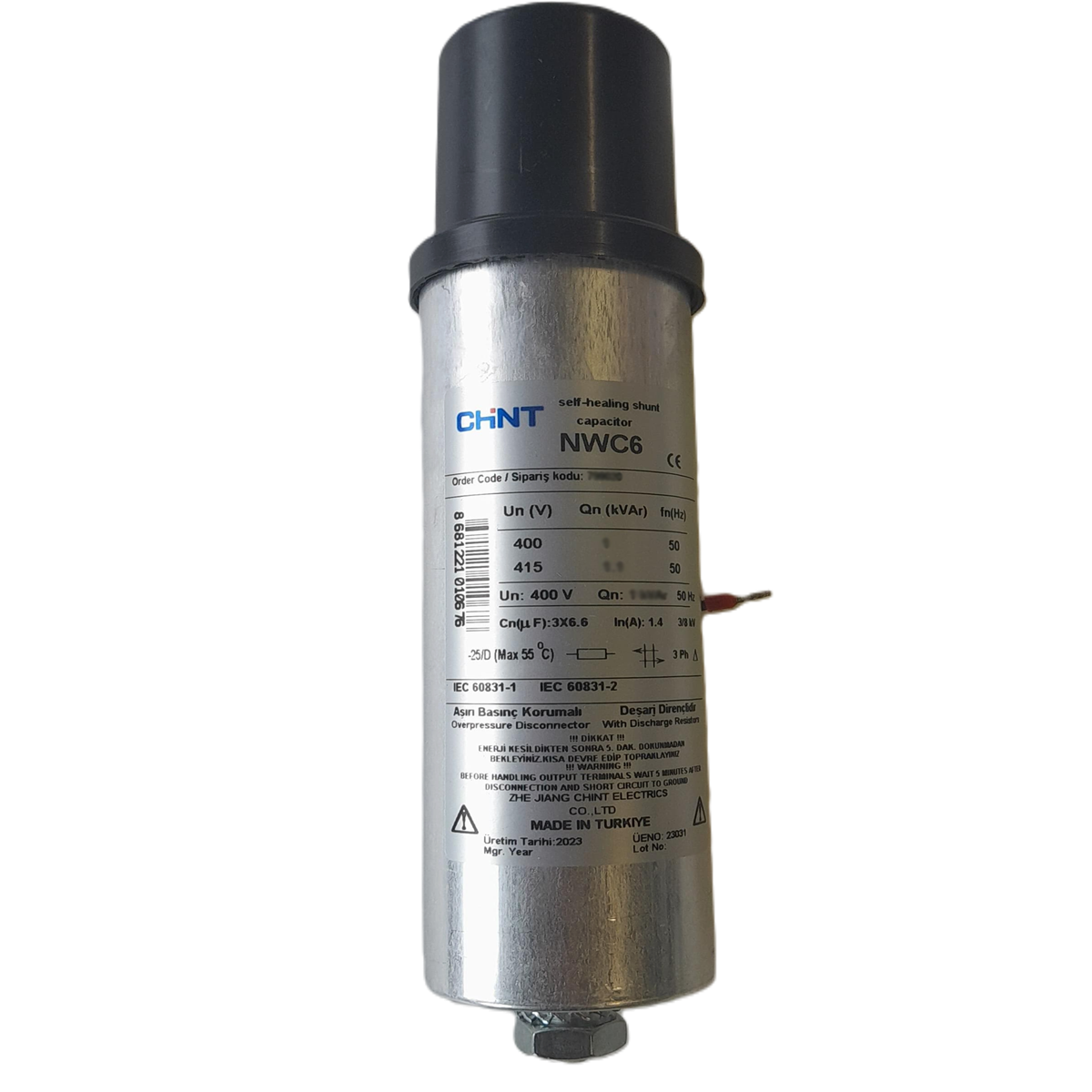 0.5 kVAR Trifaze Kondansatör, 400V AC, 799019