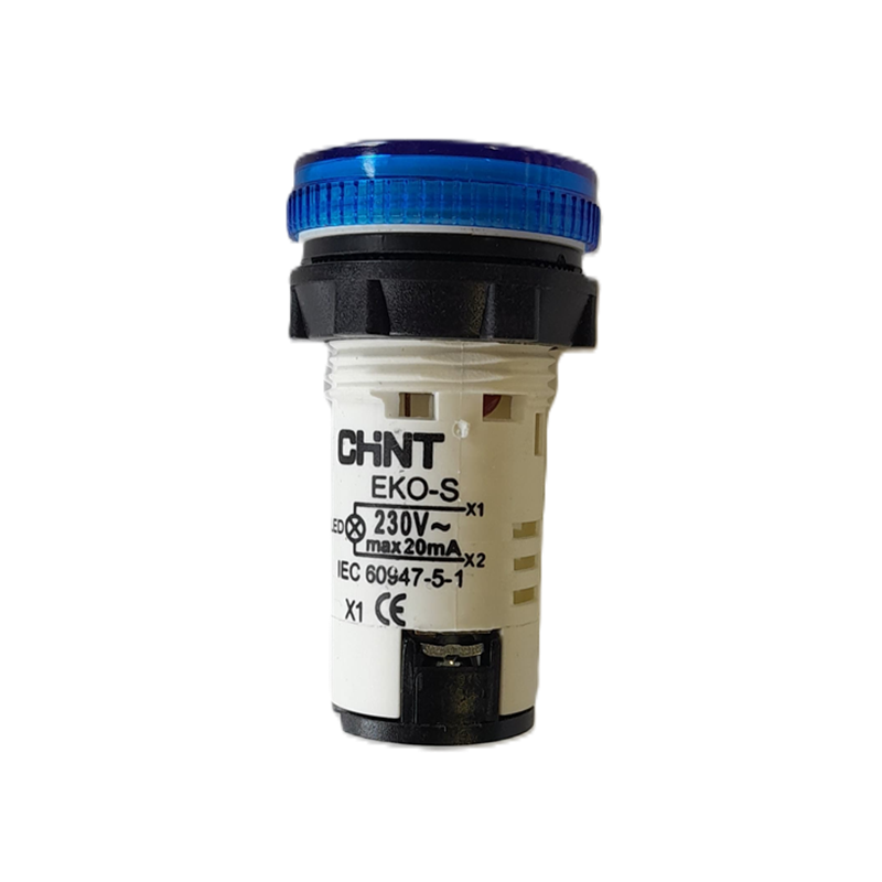 Mavi Pano Led Sinyal Lambası, 220 VAC, 22mm